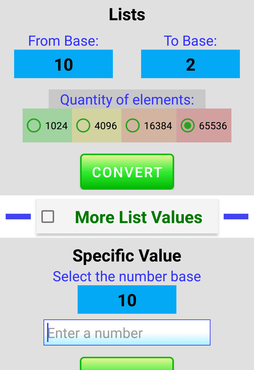 Number Base Converter Interface