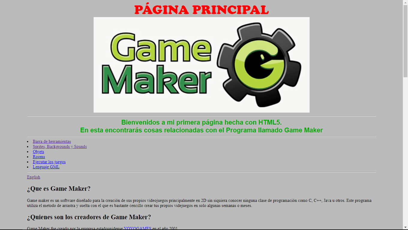 Game Maker webpage